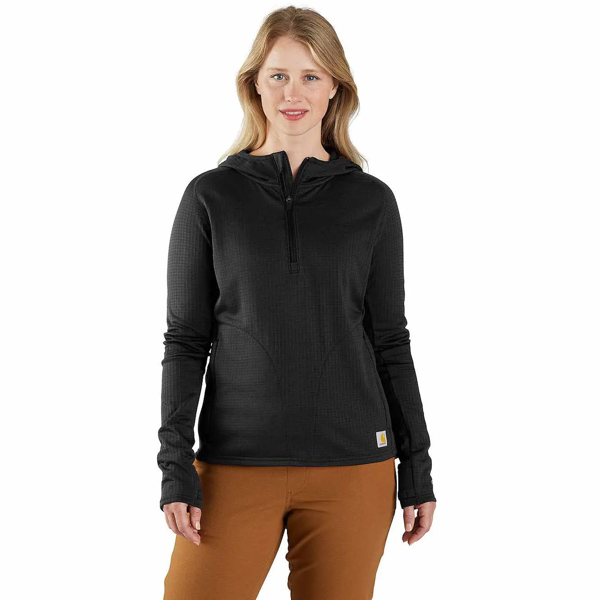 women's carhartt force® relaxed fit half-zip hooded pullover