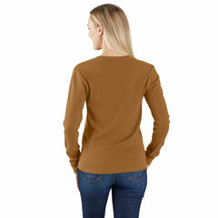 women's tencel™ fiber series relaxed fit long-sleeve ribbed henley shirt