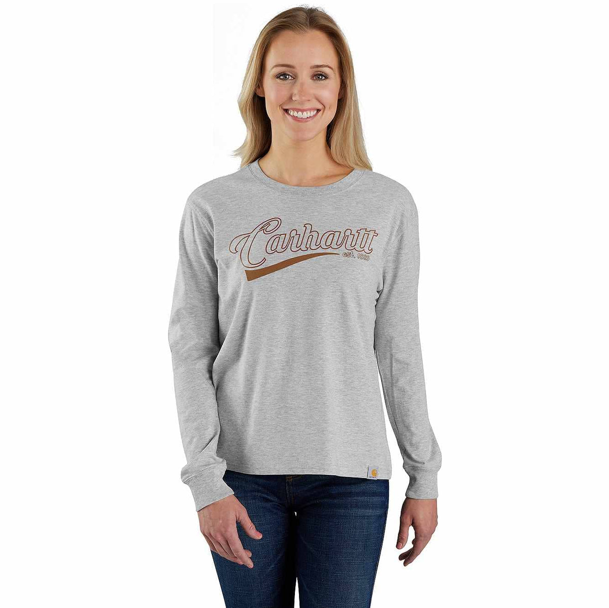 women's tencel™ fiber series loose fit long-sleeve logo graphic t-shirt
