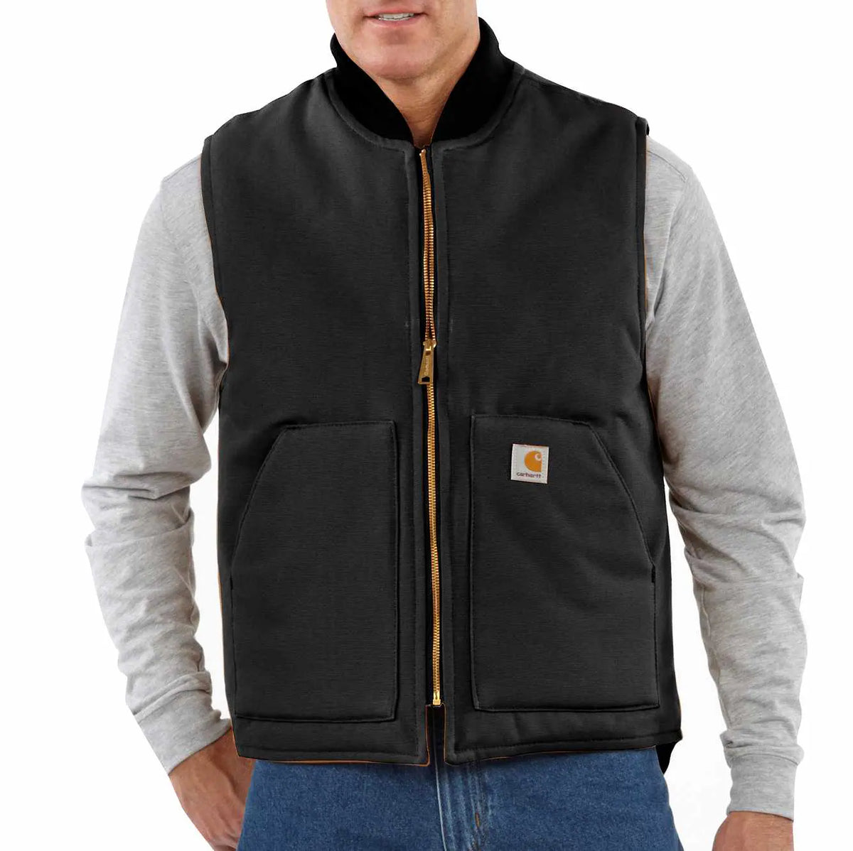 relaxed fit firm duck insulated rib collar vest