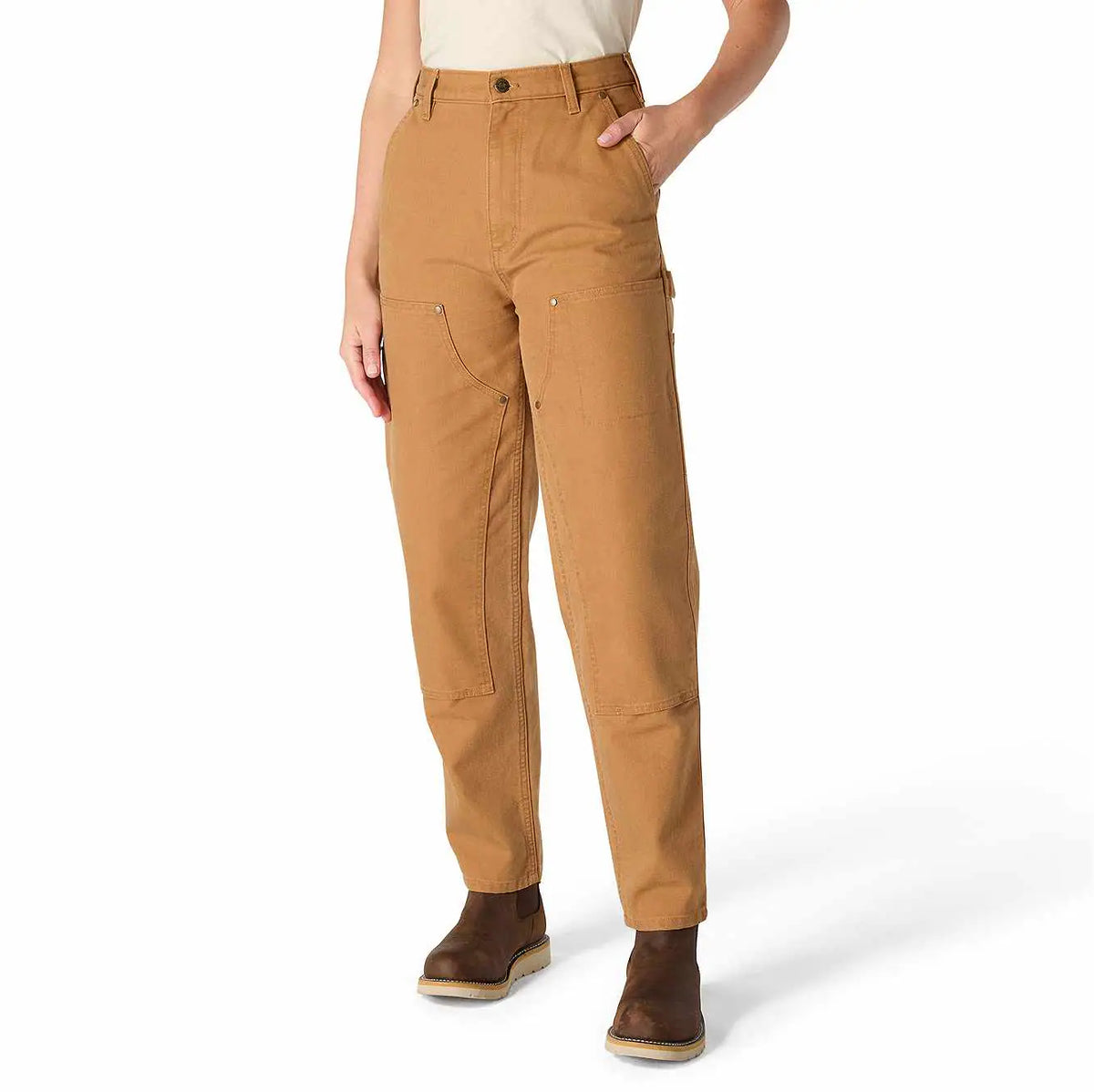 women's vintage fit high rise duck double-front pant