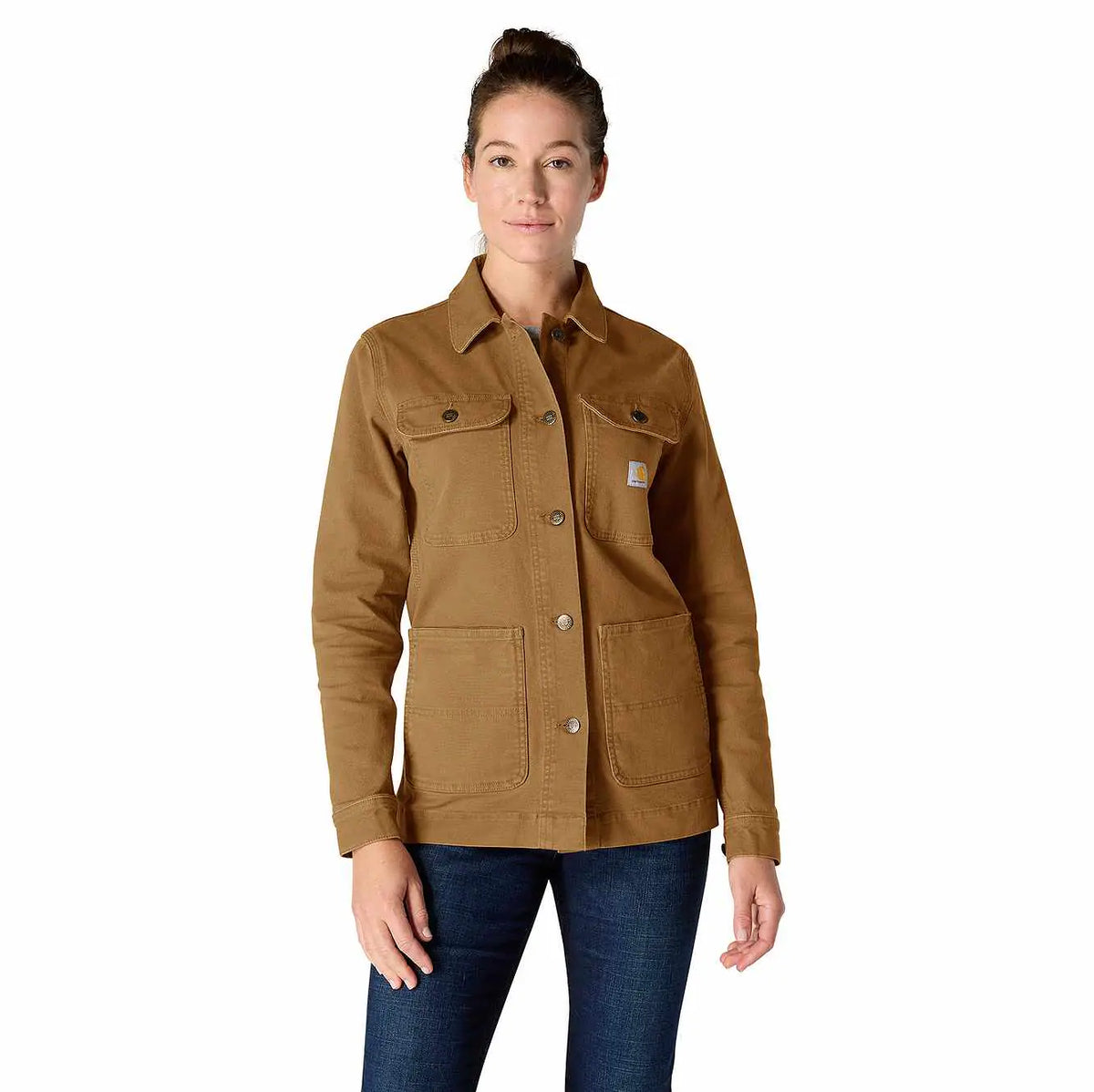 women's rugged flex® loose fit canvas chore coat - 1 warm rating