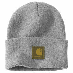 knit rubber patch beanie