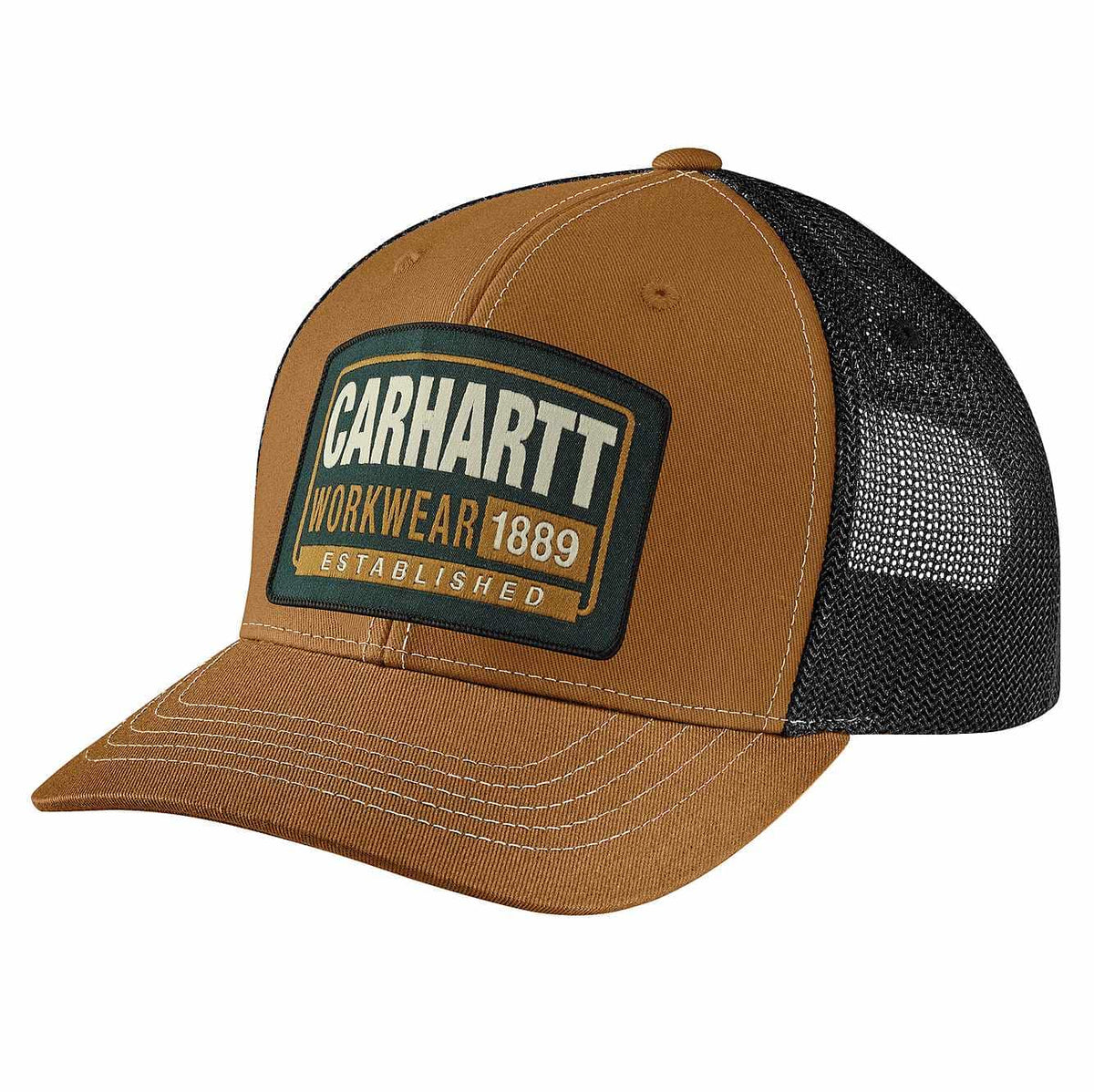canvas mesh-back workwear patch cap