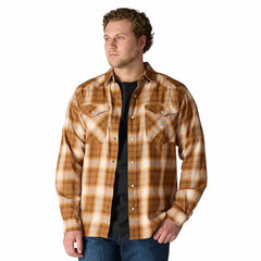 montana rugged flex™ relaxed fit lightweight long-sleeve snap-front plaid shirt