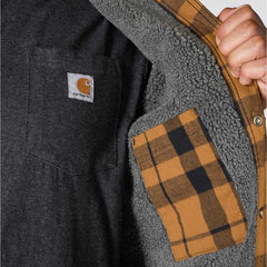 relaxed fit flannel sherpa-lined shirt jac