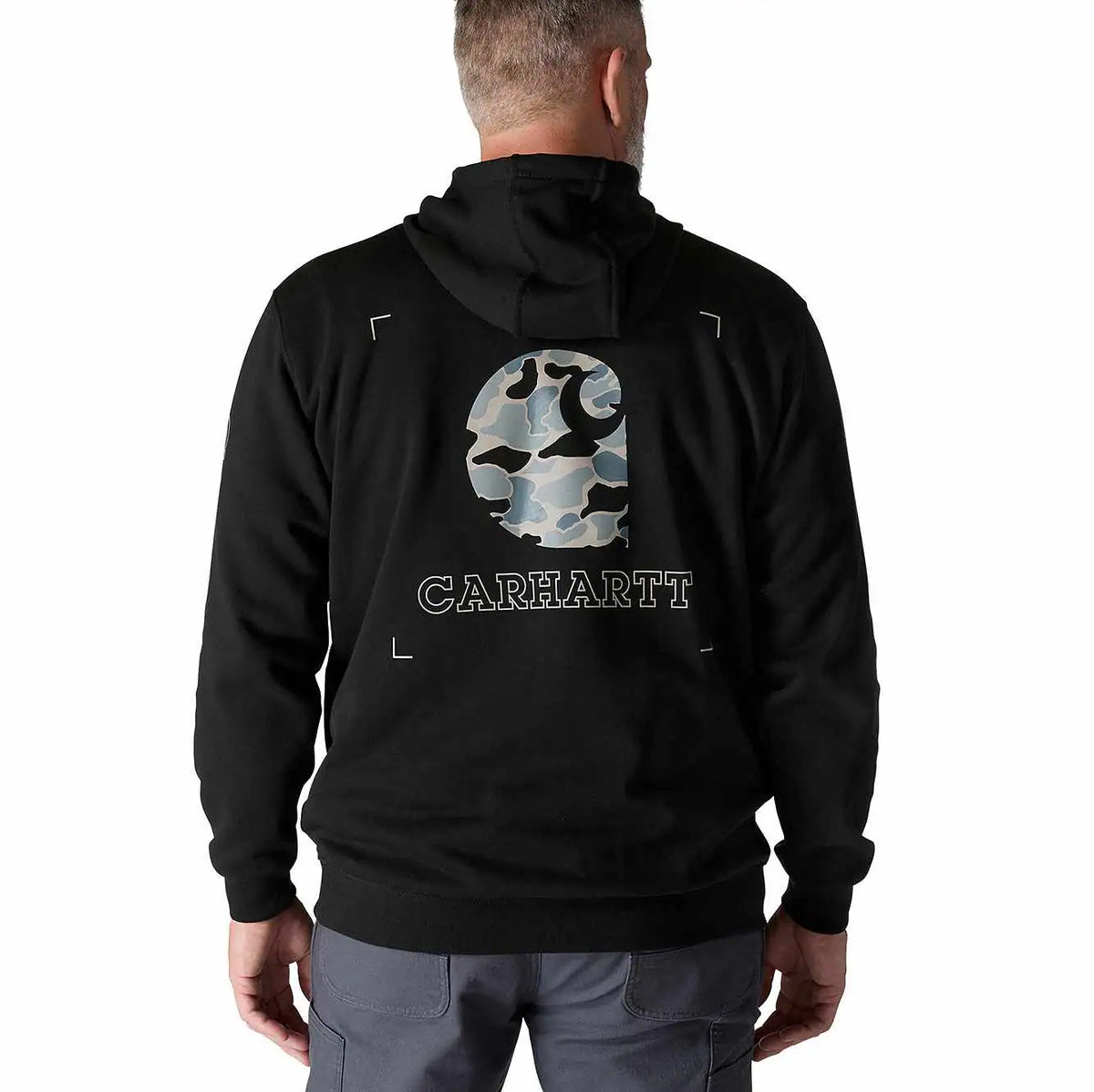 loose fit midweight camo graphic sweatshirt