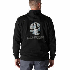 loose fit midweight camo graphic sweatshirt