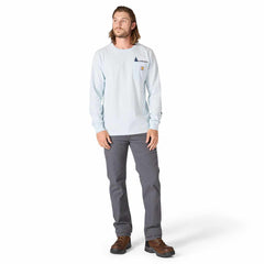 relaxed fit heavyweight long-sleeve pocket mountain graphic t-shirt
