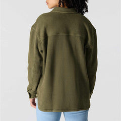 women's oversized-fit heavyweight waffle knit shirt