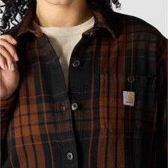 women's tencel™ fiber series loose fit twill plaid shirt