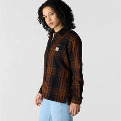 women's tencel™ fiber series loose fit twill plaid shirt