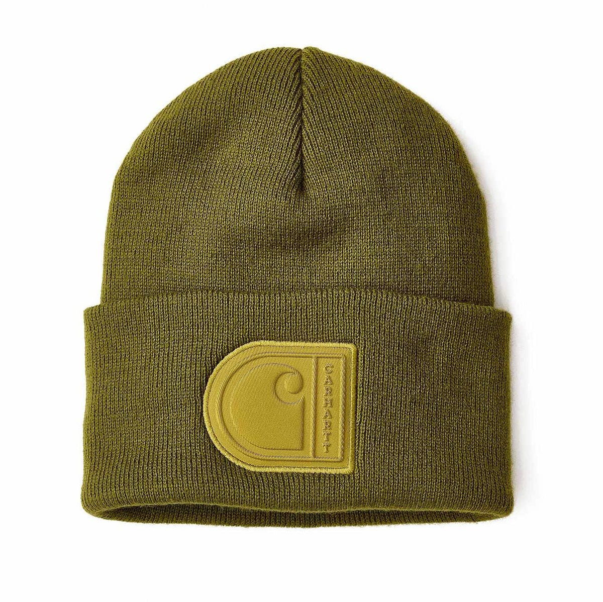 knit cuffed c patch beanie