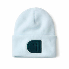 knit cuffed c patch beanie