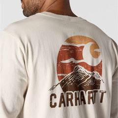 relaxed fit heavyweight long-sleeve mountain graphic t-shirt