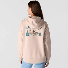 oversized-fit midweight hooded mountain graphic sweatshirt