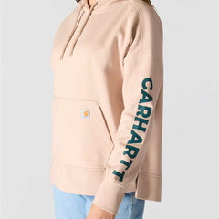 oversized-fit midweight hooded mountain graphic sweatshirt