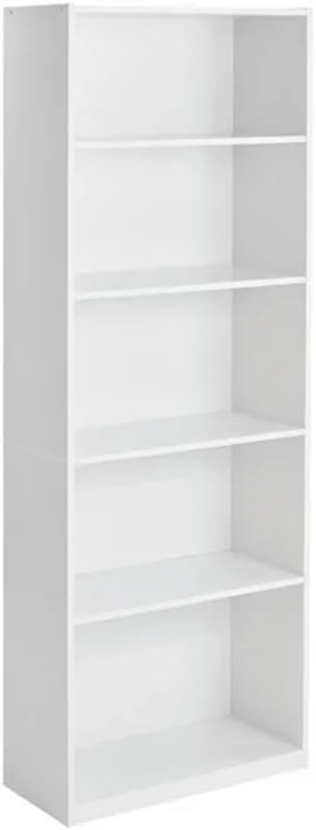 White 5-Level Adjustable Organizer Bookcase