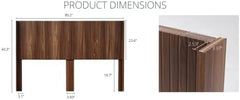 Anwick Boho King Size Headboard Only, 80.2'' Wide Wood Headboard King, Modern Farmhouse Head Board, Wall Mounted Headboards, Fluted Panel, Wingback Head Boards (Walnut, New)