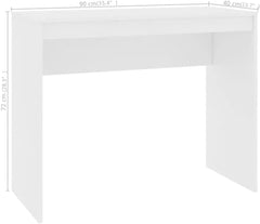 Desk, Writing Desk Work Table Study Tables Computer Desks for Indoor Home Office Bedroom White 35.4"x15.7"x28.3" Engineered Wood