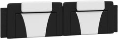Headboard Cushion Black and White Bed Footboards Upholstered Footboards Stylish Headboard and Footboard for Bedroom 76" Faux Leather