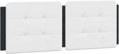 Headboard Cushion Black and White 53.9" Faux Leather Bed Structure