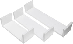 PRETYZOOM 1set Wall-Mounted Bookshelves Easy Installation Warm White Color for Living Room and Bedroom Decor Space-Saving Bookcase and Wall Partition Shelf