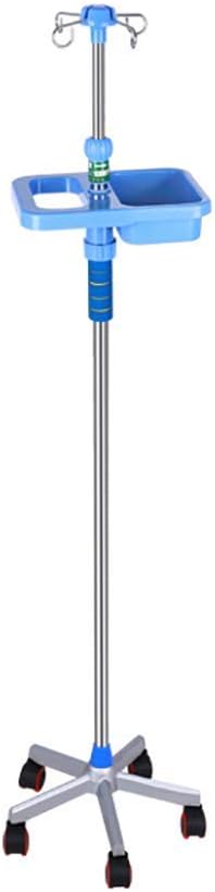 Multifunctional Storage Trolley,Household Serving Cart Hospital Adjustable Height Deluxe Drip Stand Hanging Bottle Rack, 4 Hooks, 5 Universal Wheels, Stainless Steel Movable Hand Trucks,Style-1