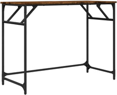 Desk Smoked Oak 39.4"x17.7"x29.9" Engineered Wood and Powder-Coated Steel Home Furniture Office Desks