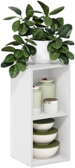 Artistic Accomplishment 2-Tier Space Saving Storage Shelf Bookcase White 9.29D x 9.84W x 21.18H Inches