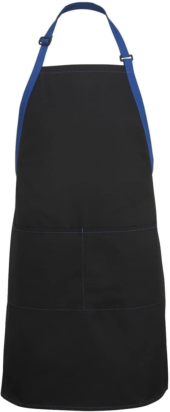 Averill's Sharper Uniforms Bistro Color Blocked Bib Apron with Divided Pockets (Set of 6)