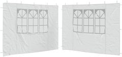 Party Tent Sidewall 2 pcs with Window PE White,Outdoor Party Tent Sidewall with Decorative Windows for YearRound Use Outdoor Canopies, Outdoor Gazebos