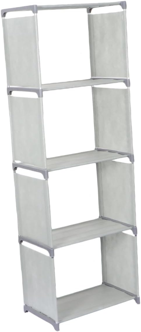 1pc Grey Bookshelf Modern Desktop Bookcase for Home Office Organization Creative Storage for Books Magazines Office Supplies