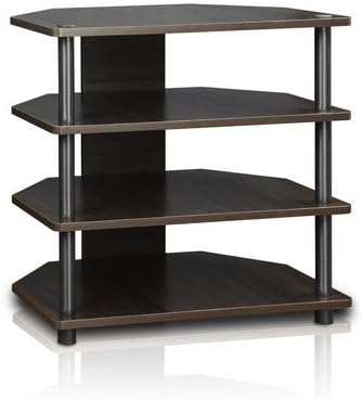 212 Main Turn-N-Tube Easy Assembly 3-Tier Petite TV Stand, Espresso - 23.2 x 23.7 x 14.6 in.