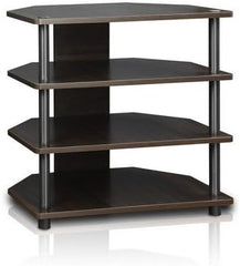 212 Main Turn-N-Tube Easy Assembly 3-Tier Petite TV Stand, Espresso - 23.2 x 23.7 x 14.6 in.