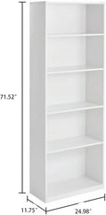 White 5-Level Adjustable Organizer Bookcase
