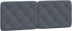 Headboard Cushion Dark Gray 53.9" Velvet Foam-Filling Material 376076