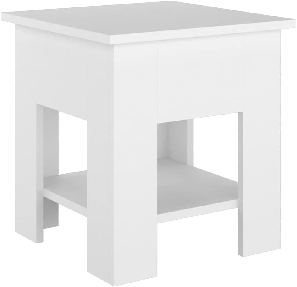 Coffee Table with Storage Shelf, Mid Century Modern Engineered Wood Coffee Table, Small Coffee Tables for Living Room, Rustic Wooden Center Table Living Room Furniture, 15.7"x15.7"x16.5"