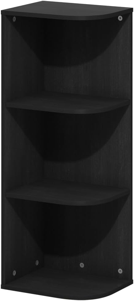 Pasir 3-Tier Corner Open Shelf Bookcase Blackwood