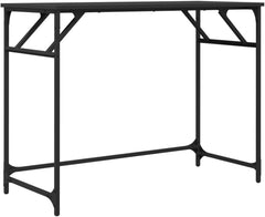 Modern Computer Desk Black 39.4 Inch Writing Table with Sturdy Engineered Wood Top and Metal Frame for Home Office Study Room Small Space Workstation