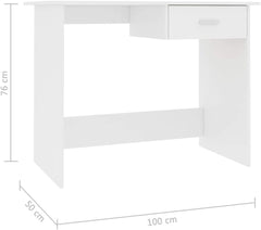 Chipboard Writing Desk with 1 Drawer Computer Desk Console Table Worktable Reading Table Office Desk Space Saving Design Side Table for Living Room Bedroom Office Tiny House 39.4" x 19.7" x 29.9"