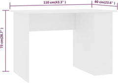 Modern Computer Desk Small Office Desk with Shelves White and Sonoma Oak 43.3"x23.6"x28.7" Engineered Wood Compact Workstation for Small Spaces Bedroom Study or Home Office