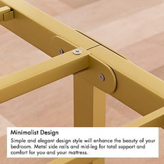 Queen Size Metal Platform Bed Frame with Upholstered Headboard Cushion, Sturdy Steel Slats Support,Under Bed Storage, No Box Spring Needed, Noise-Free, Easy to Assemble