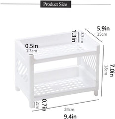 RSLEE Bookcase Double-Layer Plastic Bookshelf Small Bedroom Bookshelf Storage Rack Simple Floor-to-Ceiling Bookshelf for Home Decorate Bookshelf with Storage