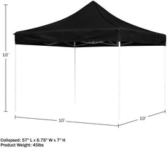 Pop Up Canopy - 10x10 ft Canopy Tent - UPF30 Beach Tent Sun Shelter - Adjustable Height EZ Up Canopy with Bag - Tents for Parties by Stalwart (Gray)