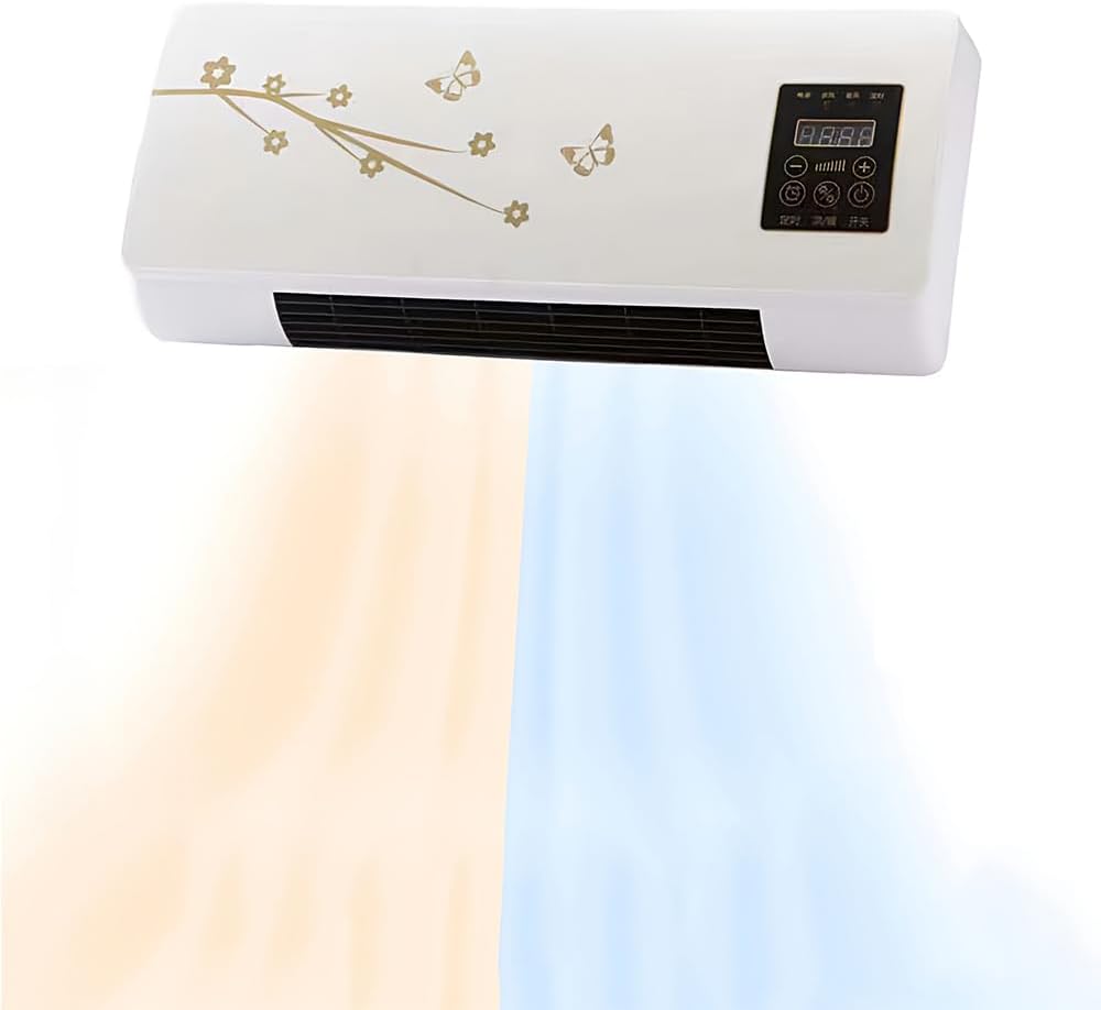 1800W Wall Mounted Heater,Portable heater Fan for Bedroom,Mini heater Portable Fans for with Remote Control