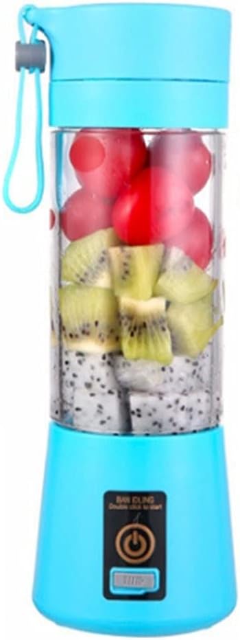 Portable Electric Juicer Fruit Milkshake Mixer Juicer Cup Rechargeable USB Multifunction Automatic Small Electric Juicer/415 (Color : Purple) (Blue)