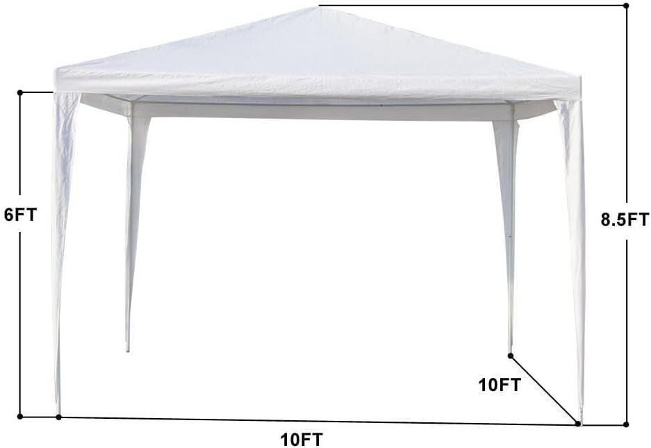 Outdoor Canopy 10x10 ft Tent Heavy Duty Gazebo Pavilion Tent for Party Wedding Events Beach BBQ,White