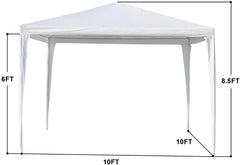 Outdoor Canopy 10x10 ft Tent Heavy Duty Gazebo Pavilion Tent for Party Wedding Events Beach BBQ,White