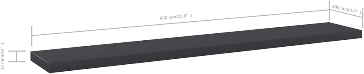 Bookshelf Boards 4 pcs Gray 23.6"x3.9"x0.6" Engineered Wood Book Shelf Bookshelves Replacement Shelves for Bookcase